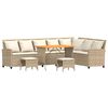 vidaXL 4-tlg. Garten-Sofagarnitur mit Kissen L-Form Beige Poly Rattan