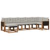 vidaXL Outdoor-Sofagarnitur 7 stk. 7-Sitzer Natur und Hellgrau
