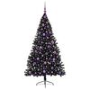 vidaXL K&uuml;nstlicher vorbeleuchteter Weihnachtsbaum Schwarz 180 cm PVC