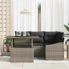 vidaXL Gartensofa-set mit Kissen mit Speicher 5 pcs Grau Poly-Rattan