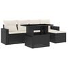 vidaXL 6-tlg. Garten-Sofagarnitur mit Kissen Schwarz Poly Rattan