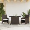 vidaXL 3-tlg. Bistro-Set mit Kissen Braun Poly Rattan