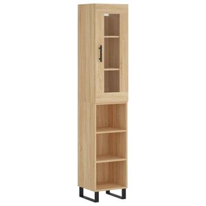 vidaXL Highboard Sonoma-Eiche 34,5x34x180 cm Holzwerkstoff