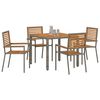 vidaXL Garten Essgruppe 5 pcs Grau und Braun Poly-Rattan