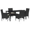 vidaXL Garten Essgruppe 5 stk. Schwarz Poly-Rattan
