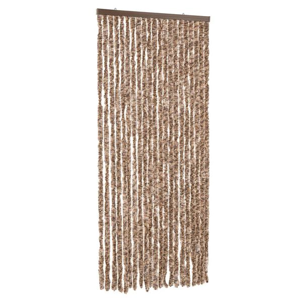 vidaXL Fliegenvorhang Beige und Dunkelbraun 90x200 cm Chenille