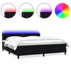 vidaXL Boxspringbett mit Matratze & LED Schwarz 200x220 cm Samt