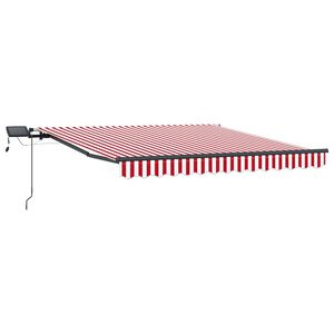 vidaXL Ausziehbare Markise Rot und Wei&szlig; 300 x 250 cm