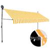 vidaXL Einziehbare Markise Handbetrieben mit LED 400 cm Wei&szlig; Orange