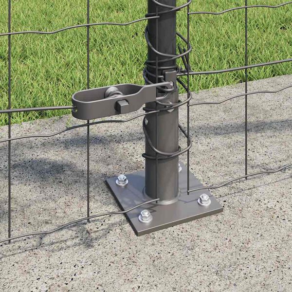 vidaXL Zaun mit Pfosten Grau 1 x 25 m Stahl und PVC