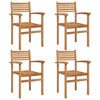 vidaXL Stuhl 4 Stk. Braun Massivholz Teak