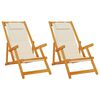 vidaXL Liegestuhl mit Kissen 2 pcs Braun Massivholz Akazie
