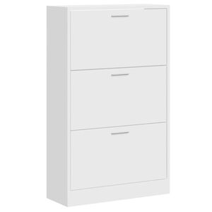 vidaXL Schuhschrank Hochglanz-Wei&szlig; 63x24x103 cm Holzwerkstoff