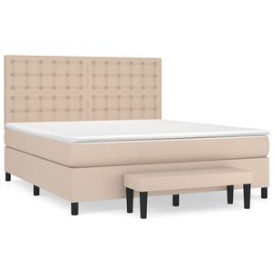 vidaXL Boxspringbett Matratze Cappuccino-Braun 160x200 cm Kunstleder
