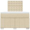 vidaXL Boxspringbett mit Matratze Creme 120x200 cm Stoff