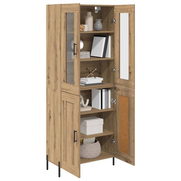 vidaXL Highboard Artisan-Eiche 69,5 x 34 x 180 cm Holzwerkstoff