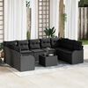 vidaXL Gartensofa-set Schwarz Poly-Rattan