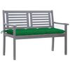 vidaXL 2-Sitzer-Gartenbank mit Auflage 120 cm Grau Eukalyptusholz