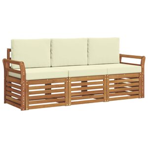 vidaXL Sofagarnituren 3 pcs Natur und Creme Massivholz Akazie