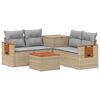 vidaXL Sofa Set 6 stk. Beige und Hellgrau Polyrattan und Stahl