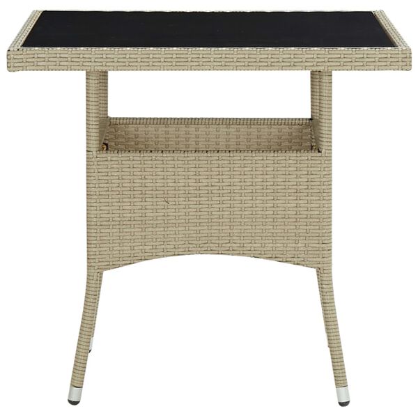 vidaXL 5-tlg. Garten-Essgruppe Poly Rattan und Glas Beige