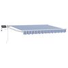 vidaXL Manuelle Gelenkarmmarkise mit LEDs Blau und Wei&szlig; 3 x 2 m
