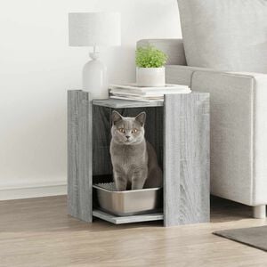 vidaXL Katzenklo Grau Sonoma 42x42x51 cm Holzwerkstoff