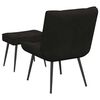 vidaXL Relaxsessel mit Hocker Schwarz Samt