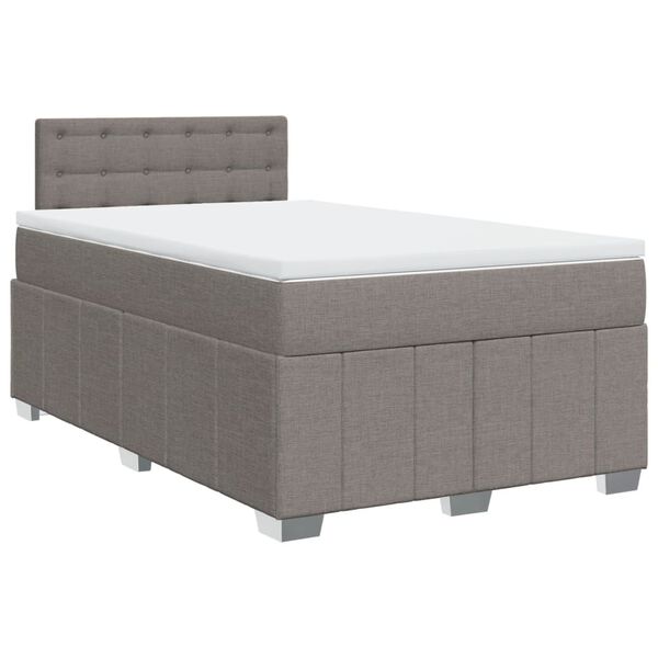 vidaXL Boxspringbett mit Matratze Taupe 120x200 cm Stoff