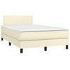 vidaXL Boxspringbett mit Matratze & LED Creme 120x200 cm Kunstleder