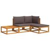 vidaXL 4-tlg. Gartensofa-Set mit Kissen Holz Akazie & Seil