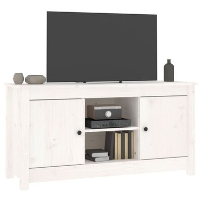 vidaXL TV-Schrank Weiß 103x36,5x52 cm Massivholz Kiefer