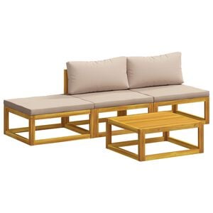 vidaXL Sofa-Set 4 stk. Natur Massivholz Akazie