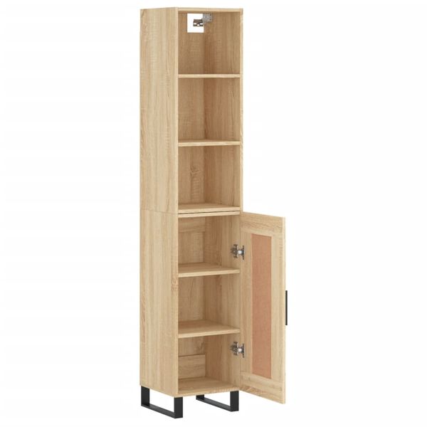 vidaXL Highboard Sonoma-Eiche 34,5x34x180 cm Holzwerkstoff
