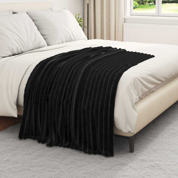 vidaXL Wohndecken 6 pcs Schwarz 150 x 130 cm Fleece