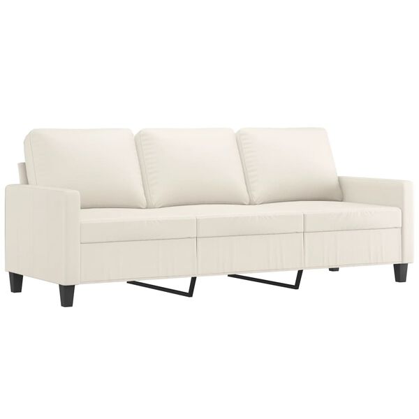 vidaXL 3-Sitzer-Sofa Creme 180 cm Kunstleder