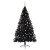 vidaXL K&uuml;nstlicher vorbeleuchteter Weihnachtsbaum Schwarz 240 cm PVC
