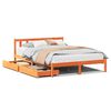 vidaXL Massivholzbett ohne Matratze Wachsbraun 140x190 cm Kiefernholz