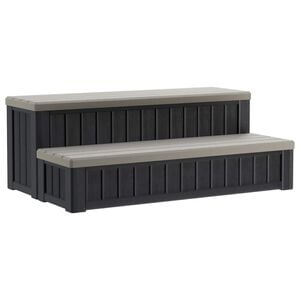 vidaXL Whirlpool-Treppe mit Stauraum 2-stufig Braun und Grau PP