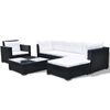 vidaXL 6-tlg. Garten-Lounge-Set mit Auflagen Poly Rattan Schwarz