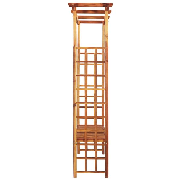 vidaXL Gartenpergola mit Bank Massiv Akazienholz 143x50x198 cm