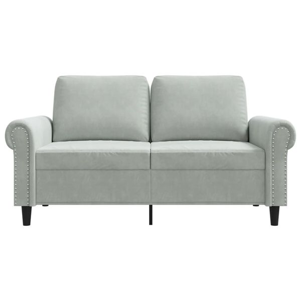 vidaXL 2-Sitzer-Sofa Hellgrau 120 cm Samt
