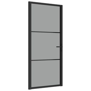 vidaXL Innent&uuml;r 93x201,5 cm Schwarz ESG-Glas und Aluminium