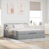 vidaXL Ottoman-Bett mit Matratze Hellgrau 200x200 cm Stoff