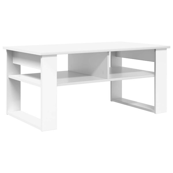 vidaXL Couchtisch mit Speicher Wei&szlig; 96 x 54 x 44 cm Holzwerkstoff