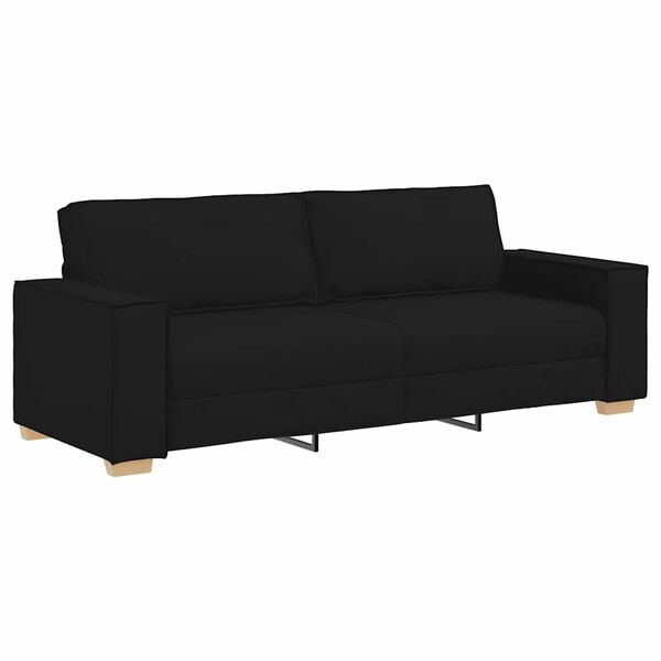 vidaXL 3-Sitzer-Sofa Schwarz 180 cm Stoff