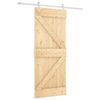 vidaXL Schiebet&uuml;r Nat&uuml;rlich und Wei&szlig; 85 x 210 cm Massivkiefer