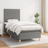 vidaXL Boxspringbett mit Matratze Dunkelgrau 100x200 cm Stoff