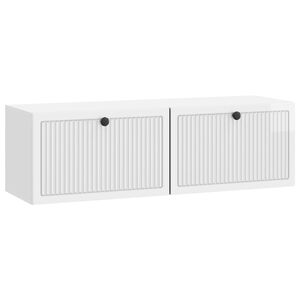 vidaXL Wandmontierter TV-Schrank Hochglanz Wei&szlig; 98 x 31 x 30 cm