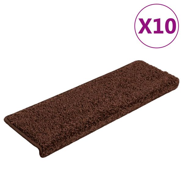 vidaXL Stufenmatten 10 Stk. 65x21x4 cm Braun Rechteckiger Rand